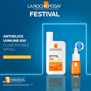 La roche-posay anthelios shaka fluide uvmune 400+ spf50 = Mini Vitamin C12 OFFERT