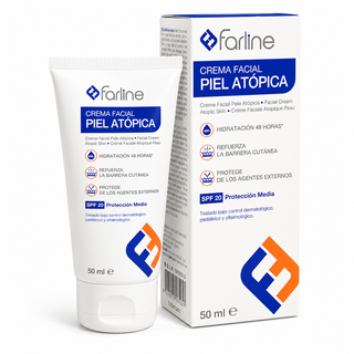 FARLINE Crème Visage Peau Atopique SPF20 Hydratation 48h et Protection Cutanée 50 ml