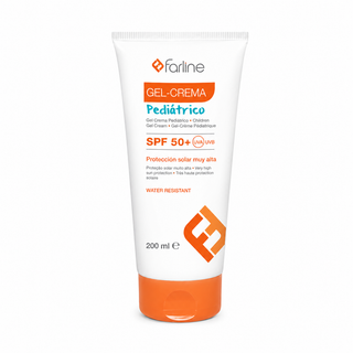 Farline Gel-Crème Pédiatrique SPF 50+ UVA/UVB Résistant à l’Eau 200 ml