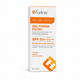 FARLINE Crème Solaire Anti-Age Control Gel-Crème Facial SPF 50+ Invisible 50 ml
