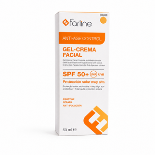FARLINE Gel-Crème Solaire Facial Anti-Age Control SPF 50+ Teinté 50 ml