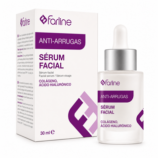 FARLINE Sérum Facial Anti-Rides Collagène & Acide Hyaluronique Sérum Anti-Âge Visage 30 ml