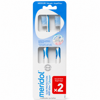 MERIDOL Pack 2 Brosses à Dents Medium Nettoyage Doux