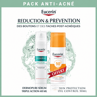EUCERIN PACK DERMOPURE SÉRUM TRIPLE ACTION 40ML = OIL CONTROL SPF50+ 50 ML OFFERT