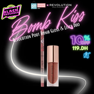 Bomb Kiss – Revolution Pout Bomb Gloss & Lip Liner Duo – Lèvres pulpeuses et définies