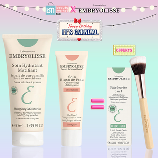 Embryolisse Soin Hydratant Matifiant 50ml + Blush de Peau Rose Lumière 30ml = Pinceau + Pâte Secrète 3-en-1-15ml OFFERTS