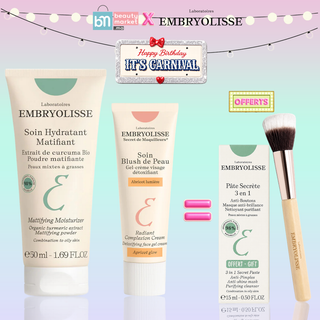 Embryolisse Soin Hydratant Matifiant 50ml + Blush Abricot 30ml =  Pinceau + Pâte Secrète 3-en-1-15ml OFFERTS