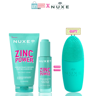 NUXE Zinc Power Gelée Nettoyante 150ml + Sérum Anti-Imperfections 30ml = Brosse Nettoyante Offerte