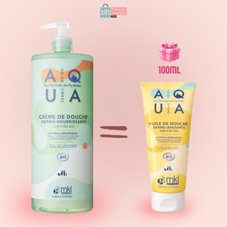 MKL Aqua Crème de Douche Dermo Nourrissante 1L = Huile de Douche Dermo-Apaisante 100ml Offerte