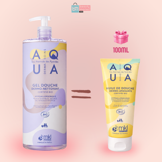 MKL Gel Douche Dermo-Nettoyant BIO Aqua 1L = Huile de Douche Dermo-Apaisante 100ml Offerte