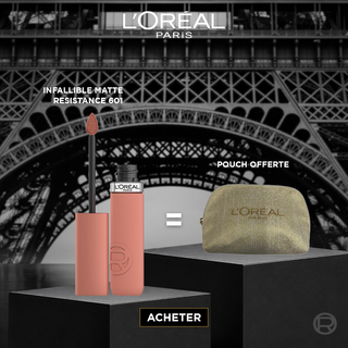 L'ORÉAL PARIS INFAILLIBLE MATTE RESISTANCE ROUGE À LÈVRES 601 WORTH IT = POUCH OFFERT