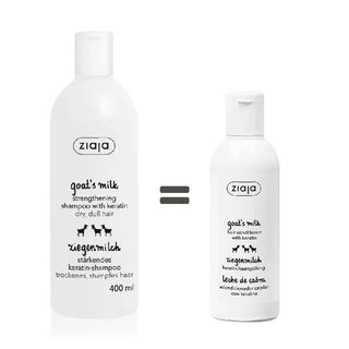 Ziaja Goats Milk Shampoing A La Keratine 400ml = Conditionner 200ml OFFERT