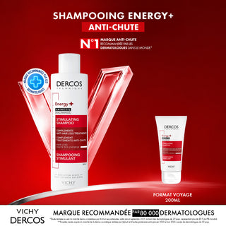 Vichy Dercos Shampooing Energisant+ Anti-chute 200 ml = Format Voyage 50 Ml Offert
