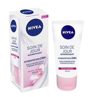 NIVEA Soin de jour 24h hydratante Nourrissante huile d'amande peaux sèches - 50 ml