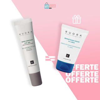 KUORA Gel contour des yeux au SOJA 15 ml  = CRÈME MAINS RÉPARATRICE À L'URÉE 5% 50ML OFFERTE