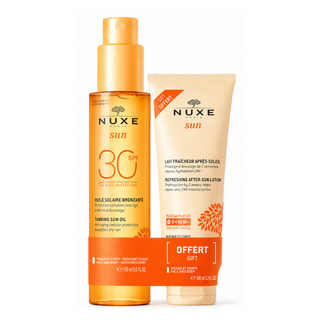 NUXE Sun Pack Huile Solaire Bronzante SPF30 150ml = Lait Fraîcheur Après-Soleil 100ml Offert