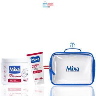 Mixa Crème Cica Réparation Réparatrice Lissante 400ml + Mixa Baume Cica Réparateur Multi-Usage Apaise & Protège 50ml = Trousse Offerte