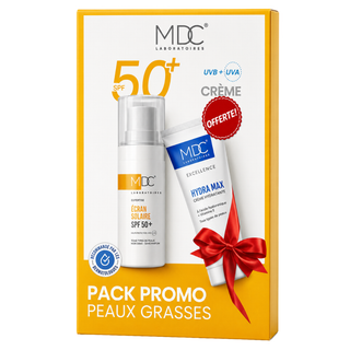 MDC Pack Écran Solaire Peaux Grasses SPF50+ 50ml = Hydra Max Crème Offerte