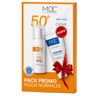 MDC Pack Écran Solaire Peaux Normales à Mixtes SPF50+ 50ml = Hydra Max Crème Offerte