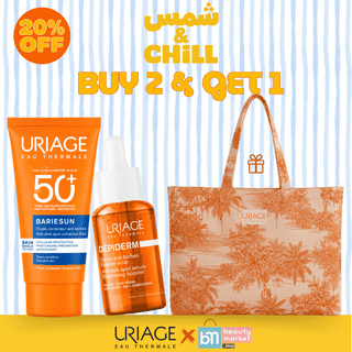 Pack Uriage Dépiderm Sérum Anti-Taches Booster Éclat 30 ml + Bariésun Fluide Anti-Taches SPF50+ 40 ml = Sac Offert