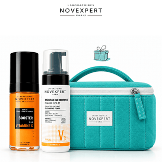 Novexpert Offre Spéciale Duo Peau Éclatante – Sérum Booster Vitamine C 30 ml + Mousse Flash Éclat 150 ml = Trousse Offerte