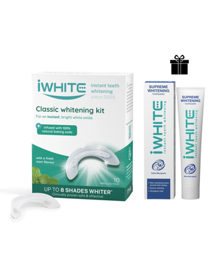IWHITE CLASSIC WHITENING KIT 10 PLATEAUX PREREMPLIS+ IWHITE DENTIFRICE OFFERT