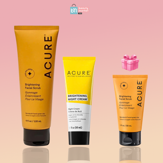 ACURE Brightening Facial Scrub  118ml+ Crème de Nuit Éclaircissante 50ml = Brightening Facial Scrub 30ML OFFERT