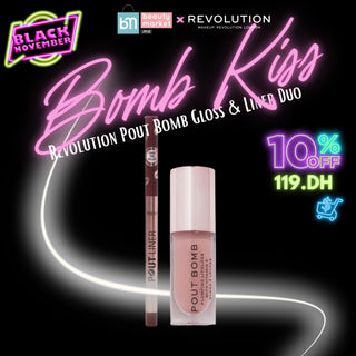 Bomb Kiss – Revolution Pout Bomb Gloss & Lip Liner Duo – Lèvres pulpeuses et définies