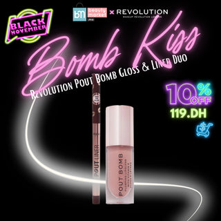 Bomb Kiss – Revolution Pout Bomb Gloss & Lip Liner Duo – Lèvres pulpeuses et définies