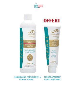 Ecrinal – Shampooing Femme Soin intensif cheveux à l’ANP2+ – 400 ml = Sérum apaisant offert 50ml OFFERT