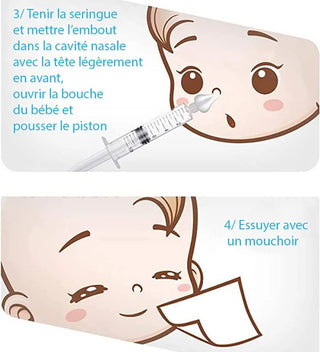 L2N Pharma Lot de 2 Seringues Bébé pour Lavage Nasal à anneaux Colorés