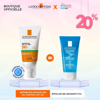 La Roche-Posay Anthelios Oil Control Invisible SPF50+ Peau M à G 50ml = Effaclar Gel Moussant 50 ML OFFERT
