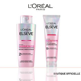 ELSEVE DUO GLYCOLIC GLOSS SANS SULFATE SHAMPOING 200ML + DEMELEANT 150ML
