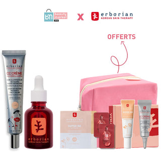 ERBORIAN PACK CC CRÈME À LA CENTELLA ASIATICA SPF25 45 ML + SKIN THERAPY HUILE VISAGE MULTI-PERFECTRICE 30ML