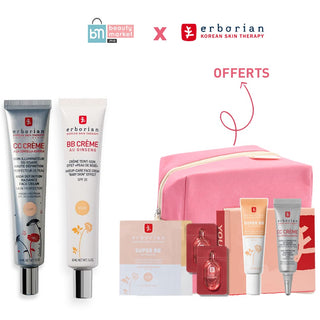 Erborian PACK CC Crème à la Centella Asiatica SPF25 45 ML + BB Crème au Ginseng SPF20 40 ML