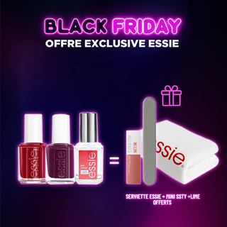 ESSIE PACK - TOP COAT Gel Setter + NAIL COLOR 44 BAHAMA MAMA + 427 MAKI ME HAPPY