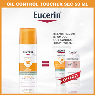 EUCERIN SUN PROTECTION OIL CONTROL GEL-CRÈME SPF50+ 50 ML = MINI ANTI PIGMENT + OIL CONTROL 20ML OFFERTS