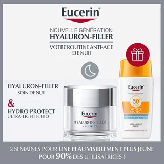 EUCERIN PACK HYALURON-FILLER SOIN DE NUIT = HYDRO PROTECT FLUIDE SPF 50+ OFFERT