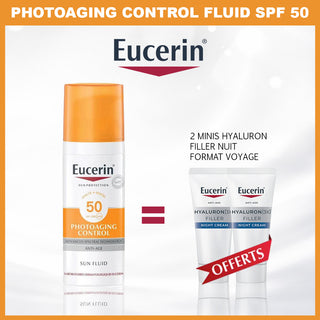 Eucerin protection photoaging control fluid spf 50 50ml = 2 Minis Hyaluron Soin de Nuit 14 ML OFFERTS