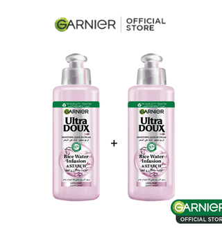 GARNIER ULTRA DOUX LOT DE 2 Rice Water Crème sans rinçage à l'eau de riz et à l'amidon 200ML