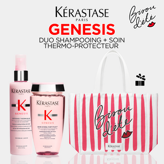 Kérastase Genesis Duo Bain Hydra-Fortifiant 250 ml + Défense Thermique 150 ml = Trousse Bisou d'Été OFFERTE