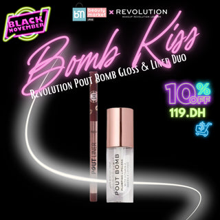 Bomb Kiss – Revolution Pout Bomb Gloss & Lip Liner Duo – Lèvres pulpeuses et définies