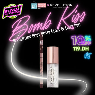 Bomb Kiss – Revolution Pout Bomb Gloss & Lip Liner Duo – Lèvres pulpeuses et définies