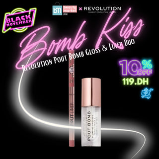 Bomb Kiss – Revolution Pout Bomb Gloss & Lip Liner Duo – Lèvres pulpeuses et définies