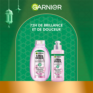 GARNIER ULTRA DOUX Rice Water Shampoing 200ml + Leave-in 200ML