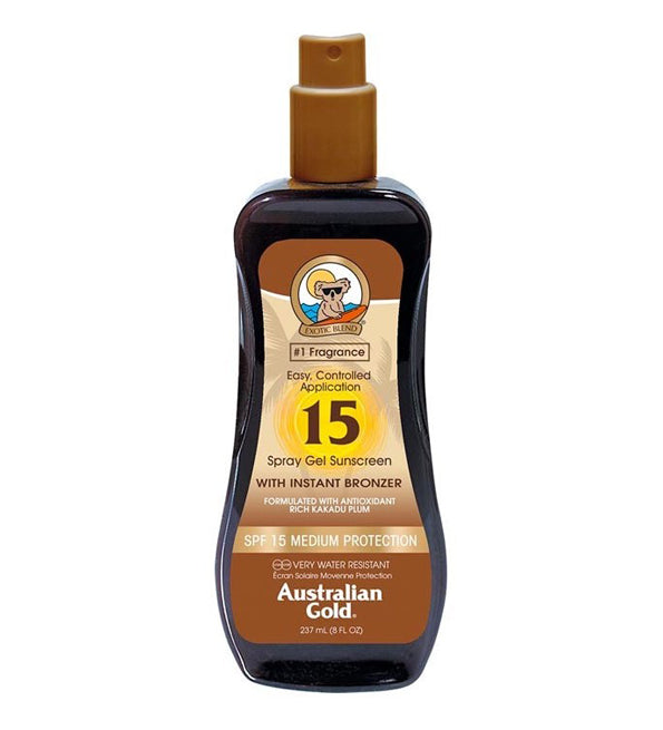 australian gold spray gel avec agent bronzant spf 15 - 237 ml