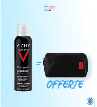 Vichy Homme Mousse à raser anti-irritations – 200 ml = Trousse Homme OFFERTE