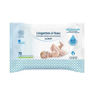 Gilbert Lingettes Bébé à l’Eau Biodégradables – 70 lingettes