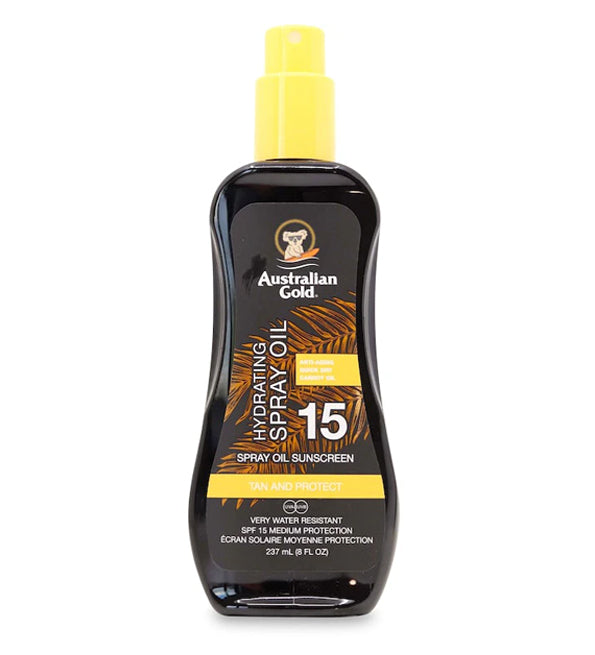 australian gold spf 15 spray huile avec carotte 237 ml