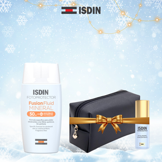 ISDIN Fotoprotecteur Fusion fluide mineral 50Ml = Trousse+hyaluronic 5 ml offerts